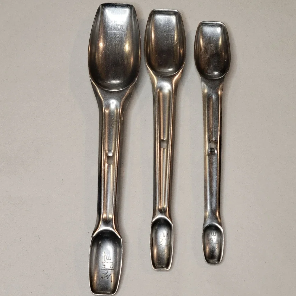 Vintage Foley Stainless Steel Nesting Measuring Spoons Set of 3 Long Handle